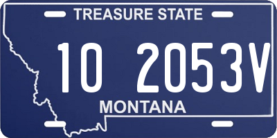 MT license plate 102053V