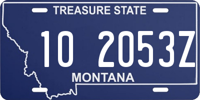 MT license plate 102053Z