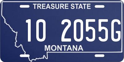 MT license plate 102055G