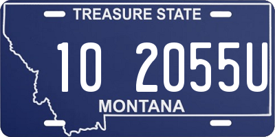 MT license plate 102055U