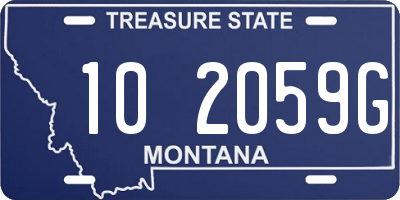 MT license plate 102059G