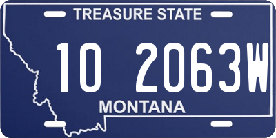 MT license plate 102063W