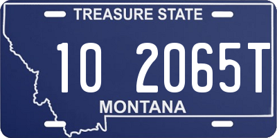MT license plate 102065T