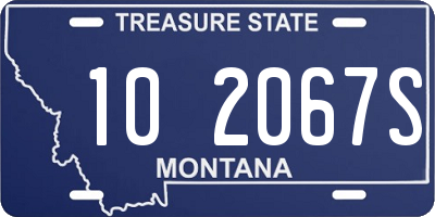 MT license plate 102067S