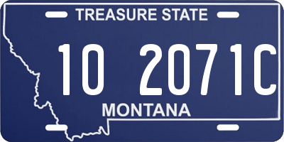 MT license plate 102071C