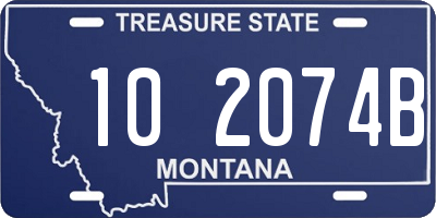 MT license plate 102074B