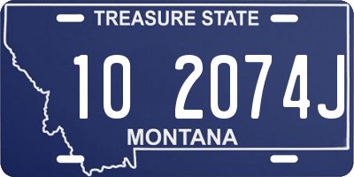 MT license plate 102074J