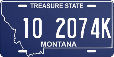 MT license plate 102074K