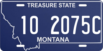 MT license plate 102075C