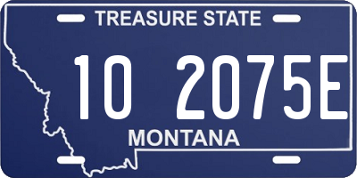 MT license plate 102075E