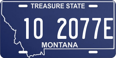 MT license plate 102077E