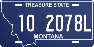 MT license plate 102078L