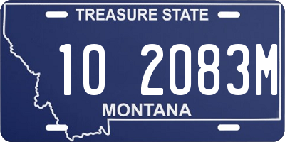 MT license plate 102083M