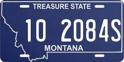 MT license plate 102084S