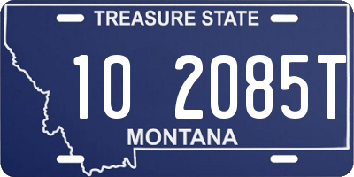 MT license plate 102085T