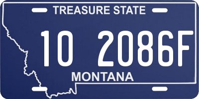 MT license plate 102086F