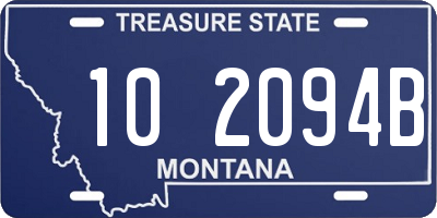 MT license plate 102094B