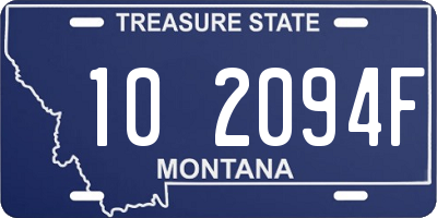 MT license plate 102094F