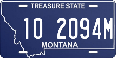 MT license plate 102094M