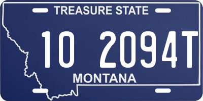 MT license plate 102094T