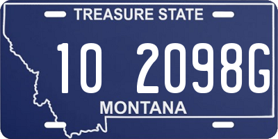 MT license plate 102098G