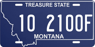 MT license plate 102100F