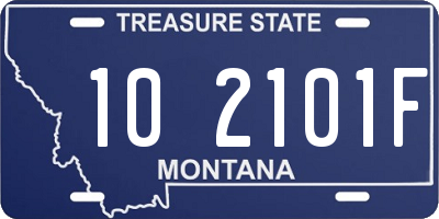 MT license plate 102101F