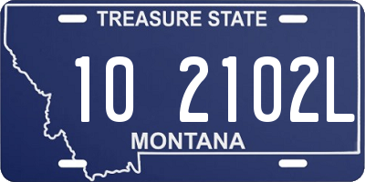 MT license plate 102102L