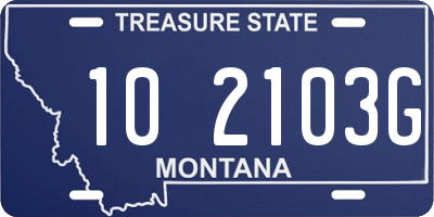 MT license plate 102103G