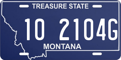 MT license plate 102104G