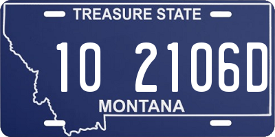 MT license plate 102106D