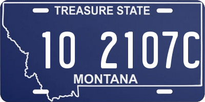 MT license plate 102107C