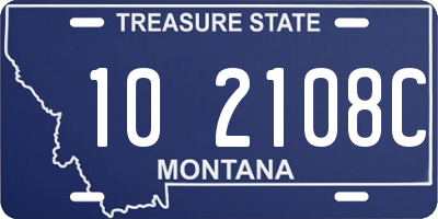 MT license plate 102108C