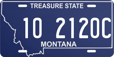 MT license plate 102120C