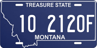 MT license plate 102120F