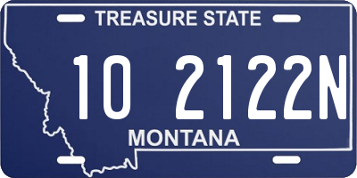 MT license plate 102122N