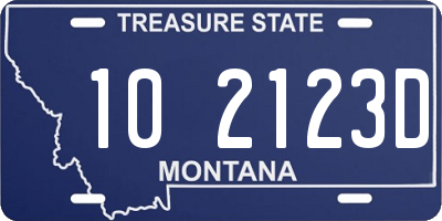 MT license plate 102123D