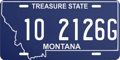 MT license plate 102126G