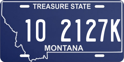 MT license plate 102127K