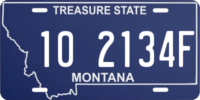 MT license plate 102134F