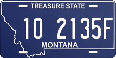 MT license plate 102135F