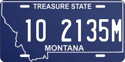 MT license plate 102135M