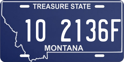 MT license plate 102136F