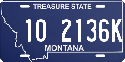 MT license plate 102136K