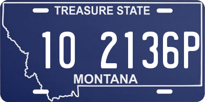 MT license plate 102136P