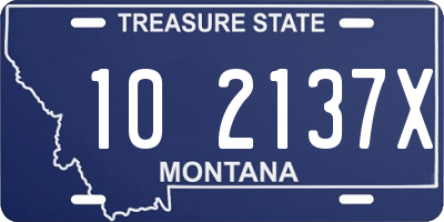 MT license plate 102137X