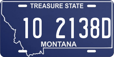 MT license plate 102138D