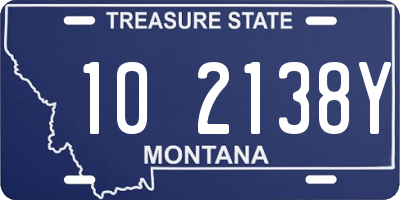 MT license plate 102138Y