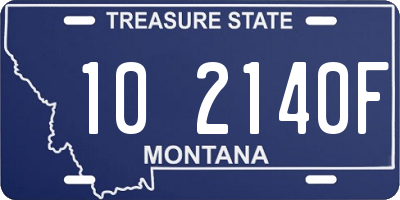 MT license plate 102140F