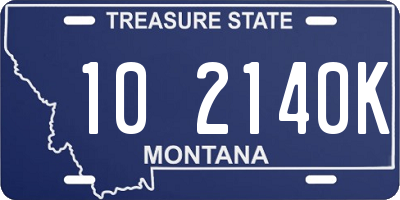 MT license plate 102140K